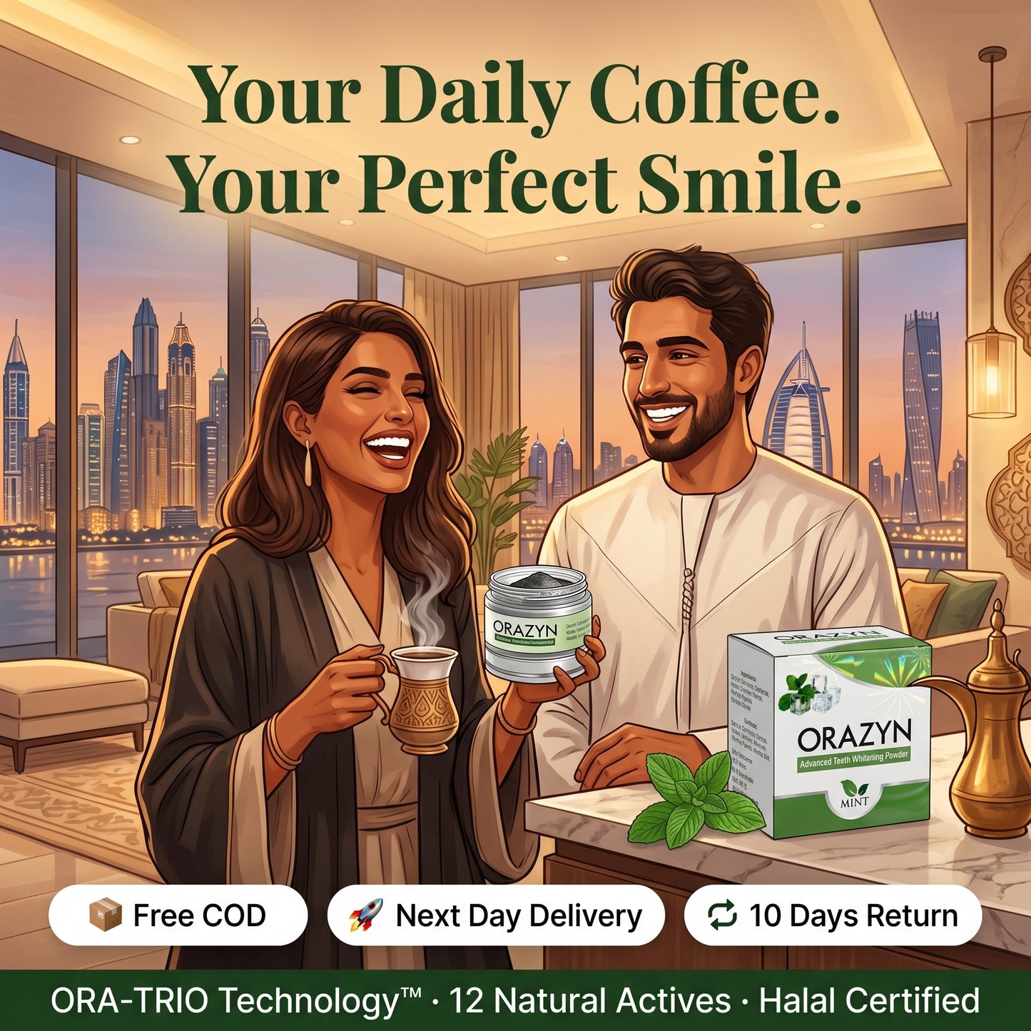 ORAZYN Advanced Teeth Whitening Powder — Sweet Mint