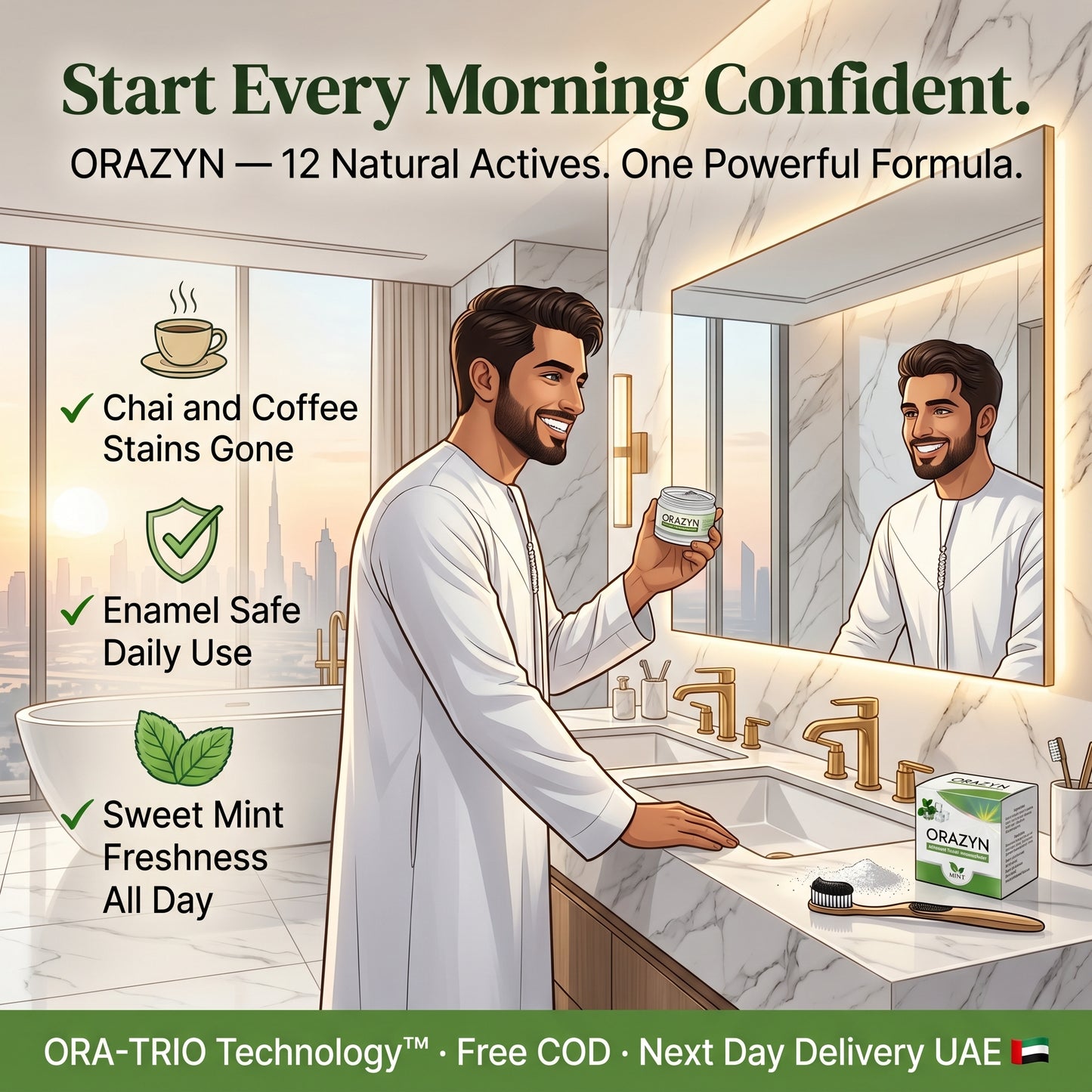 ORAZYN Advanced Teeth Whitening Powder — Sweet Mint